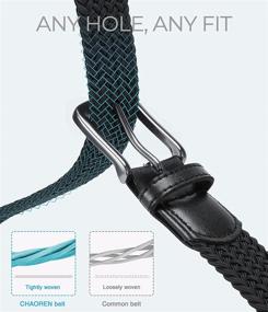 img 1 attached to FlexiFit: Stylish and Versatile Black Stretch Braided Casual Elastic Men's Belt Accessory