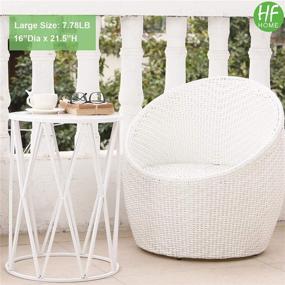 img 1 attached to Set of 3 White Nesting Round Metal Coffee End Tables - Multifunctional Modern Furniture Nightstands Decor Side Tables Plant Stand for Home Office, Indoor, and Outdoor Gardens (Ships from US)