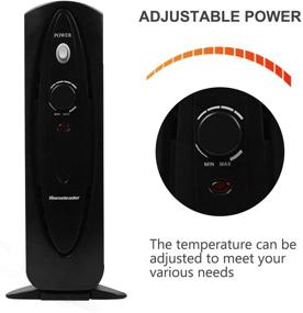 img 3 attached to 🏠 Homeleader 700W Slim Portable Oil Filled Heater for Home and Office - Adjustable Temperature, Electric Personal Heater with Overheating Protection, Compact and Black