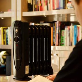 img 1 attached to 🏠 Homeleader 700W Slim Portable Oil Filled Heater for Home and Office - Adjustable Temperature, Electric Personal Heater with Overheating Protection, Compact and Black