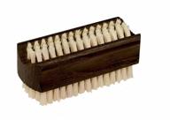 🐷 redecker pig bristle nail brush - natural bristles, oiled thermowood handle, 3-3/4-inches - light logo