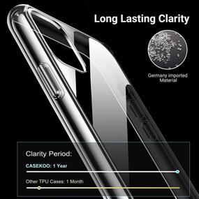 img 3 attached to 📱 CASEKOO Crystal Clear iPhone 11 Pro Max Case, [Anti-Yellowing] [Drop Tested] Shockproof Protective Phone Case Slim Cover (6.5 inch) 2019, Clear