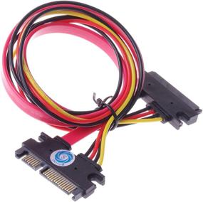 img 4 attached to 💻 SMAKN(TM) 22-пиновый SATA-кабель для передачи данных и питания с разъемами мужским и женским типа комбо - Слимлайн SATA-удлинитель вилка/гнездо - 20 дюймов (50 см) - Повышенная поисковая оптимизация