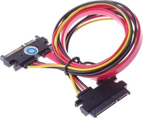 img 1 attached to 💻 SMAKN(TM) 22-пиновый SATA-кабель для передачи данных и питания с разъемами мужским и женским типа комбо - Слимлайн SATA-удлинитель вилка/гнездо - 20 дюймов (50 см) - Повышенная поисковая оптимизация