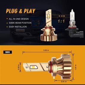 img 3 attached to 🔆 Auxbeam 9005 HB3 H10 Led Fog Light Bulbs: NF-X60 Series Three Colors Switchback LED Fog Daytime Running Lights, EMC Tech Anti-Interference - Pack of 2