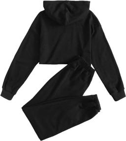 img 3 attached to SweatyRocks Women's 2-Piece Sportwear Set with Crop Sweatshirt and Long Pants Tracksuits