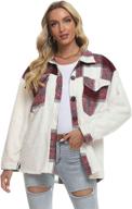 👚 stylish himosyber womens patchwork shacket jacket (green fleece m): trendy women's clothing logo