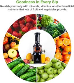 img 3 attached to 🍊 Ventray Slow Juicer Machine, Electric Cold Press Masticating Juice Extractor Maker for Citrus Orange Fruit Vegetable with Quiet Motor, Large Feed Chute, Vertical Compact Design, and Easy Clean - 809