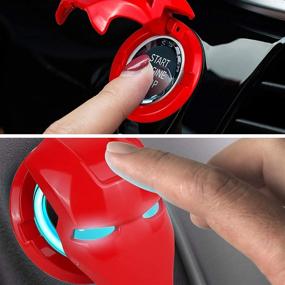 img 2 attached to Universal Car Engine Start Stop Button Cover Decorative Ring - Red