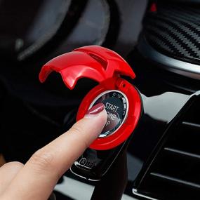 img 1 attached to Universal Car Engine Start Stop Button Cover Decorative Ring - Red