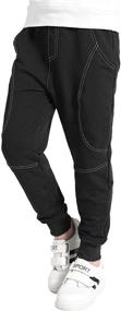 img 2 attached to 👖 Rysly Boys Cotton Sweatpants - Kids Casual Jogger Pants with Tapered Ankle Fit