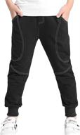 👖 rysly boys cotton sweatpants - kids casual jogger pants with tapered ankle fit logo