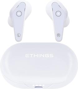 img 1 attached to Улучшите ваш аудиоопыт с наушниками eThings Heavy Duty Premium Sound с системой шумоподавления - включен беспроводной зарядный чехол (белый) 🎧