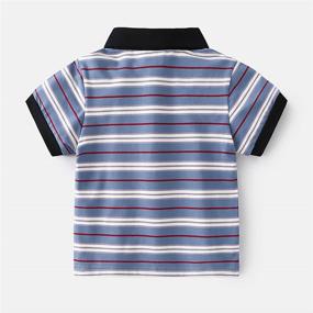 img 3 attached to Striped Cartoon Polo Shirt for Casual Motteecity Boys Clothes