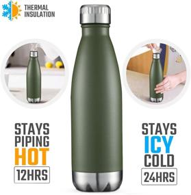 img 1 attached to 🥤 Stay Refreshed for Longer with HASLE OUTFITTERS 17oz Cola Shape Water Bottle in ArmyGreen - 24Hrs Cold, 12Hrs Hot, Sweat-Free Exterior, Easy to Carry