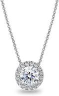 💎 sparkling sterling silver round halo slide necklace with aaa cubic zirconia: glamour and elegance combined logo