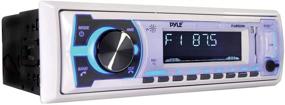 img 3 attached to Pyle Marine Bluetooth Stereo Radio - Advanced Single DIN Boat In-Dash Receiver with Built-in Mic, LCD Display, RCA, MP3, USB, SD, AM FM Radio - Remote Control - PLMRB29W (White)