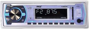 img 2 attached to Pyle Marine Bluetooth Stereo Radio - Advanced Single DIN Boat In-Dash Receiver with Built-in Mic, LCD Display, RCA, MP3, USB, SD, AM FM Radio - Remote Control - PLMRB29W (White)
