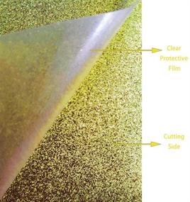 img 3 attached to 👕 12"x20" Gold Glitter HTV Vinyl Heat Transfer Film - Iron on Vinyl for DIY T-Shirts, Bags, and Fabrics