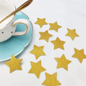 img 2 attached to 🌟 Mybbshower 1.5 inch Gold Glitter Adhesive Star Stickers Pack of 200 for Scrapbook Party Decor
