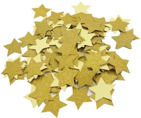 img 4 attached to 🌟 Mybbshower 1.5 inch Gold Glitter Adhesive Star Stickers Pack of 200 for Scrapbook Party Decor