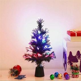 img 4 attached to 🎄 Colorful Auto Change Light Fiber Optic Mini Christmas Tree for Funny Party Tabletop