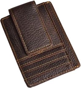 img 4 attached to 🧲 Leaokuu Genuine Leather Magnetic Pocket: Stylish and Practical Men's Accessories