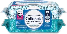 img 4 attached to 🧻 Салфетки для очищения Cottonelle FreshCare Flushable - 2 упаковки (42 шт.) для эффективной гигиены