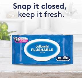 img 1 attached to 🧻 Салфетки для очищения Cottonelle FreshCare Flushable - 2 упаковки (42 шт.) для эффективной гигиены