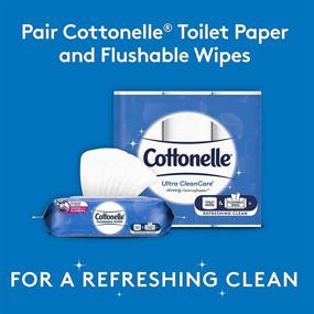 img 2 attached to 🧻 Салфетки для очищения Cottonelle FreshCare Flushable - 2 упаковки (42 шт.) для эффективной гигиены