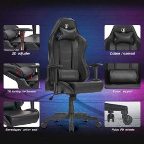 img 2 attached to Max4out Gaming Chair Office Chair Racing Executive: Ergonomic, Adjustable, High Back PVC Leather Computer Chair with Headrest and Lumbar Pillow - Ideal for Women and Men