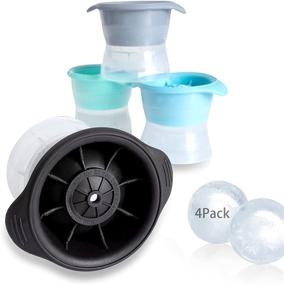 img 4 attached to 🍸 Premium Round Ice Cube Mold: 2.5 Inches Large Ice Balls Maker with Lid | Silicone Ice Sphere Tray for Cocktails, Whiskey, and More - 4 Pack