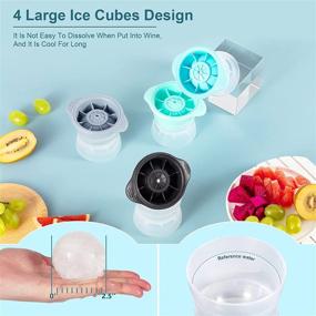 img 1 attached to 🍸 Premium Round Ice Cube Mold: 2.5 Inches Large Ice Balls Maker with Lid | Silicone Ice Sphere Tray for Cocktails, Whiskey, and More - 4 Pack