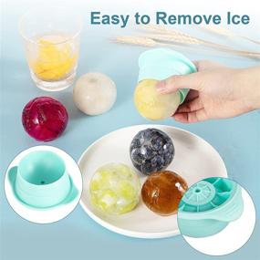 img 2 attached to 🍸 Premium Round Ice Cube Mold: 2.5 Inches Large Ice Balls Maker with Lid | Silicone Ice Sphere Tray for Cocktails, Whiskey, and More - 4 Pack