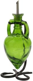 img 1 attached to 🥗 Lime Green Glass Vinegar and Oil Dispenser with Stainless Steel Spout – Stylish Salad Dressing Bottle and Soap Dispenser for Kitchen Sink G231VF