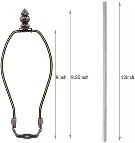 img 2 attached to 💡 ECUDIS Antique Brass Lamp Kit: DIY Table Lamp Wiring Set with 3-Way Socket, Harp & Pipe - Instructions Included