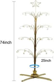 img 3 attached to 🎄 HOHIYA Ornament Display Tree Stand: Christmas Rotating 90 Hooks, 74inch Gold