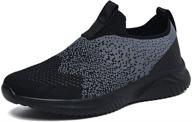 👟 comfortable and stylish puxowe women's breathable-mesh slip on walking shoes: ideal for casual work or sneaker enthusiasts! logo