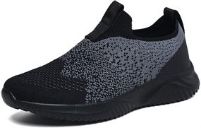 img 4 attached to 👟 Comfortable and Stylish Puxowe Women's Breathable-Mesh Slip On Walking Shoes: Ideal for Casual Work or Sneaker Enthusiasts!