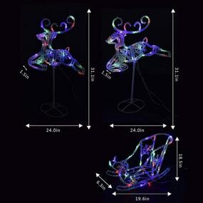 img 1 attached to 🎄 Enhance Your Holiday Décor with the Pre-Lit LED Light Up Double Reindeer and Sleigh Set: A Stunning Acrylic Christmas Decoration for Both Indoor and Outdoor Use