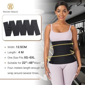 img 3 attached to Wonder-Beauty Under Clothes Waist Trainer: Tummy Wrap & Stomach Bandage for Women - Free Size Loop Design