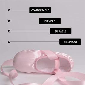 img 3 attached to 🩰 Ruqiji Ballet Shoes for Toddlers: Girls' Slip-On Slippers and Athletic Footwear