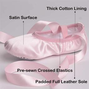 img 2 attached to 🩰 Ruqiji Ballet Shoes for Toddlers: Girls' Slip-On Slippers and Athletic Footwear