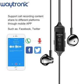 img 3 attached to 🎧 Waytronic Bluetooth iPhone Телефонный рекордер с 3,5 мм разъемом - Гарнитура для записи голосовых звонков для Skype, Facebook, WhatsApp - Видео- и аудиозапись