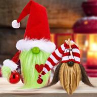 🎅 aorither furry green christmas santa gnome swedish tomte for party decoration supplies xmas party tiered tray table decor - green furry how the stole christmas decoration christmas gnome logo