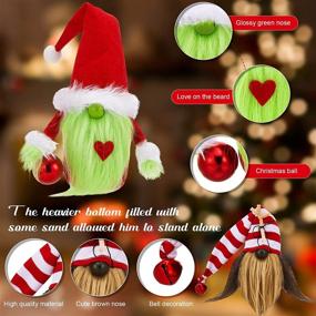 img 2 attached to 🎅 Aorither Furry Green Christmas Santa Gnome Swedish Tomte for Party Decoration Supplies Xmas Party Tiered Tray Table Decor - Green Furry How The Stole Christmas Decoration Christmas Gnome