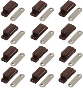 img 4 attached to QEDT Cabinet Magnet Latch - Premium Magnetic Solution for Cabinets and Drawers - Easy Install, Screws Included - Set of 12 (Brown)