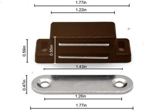 img 2 attached to QEDT Cabinet Magnet Latch - Premium Magnetic Solution for Cabinets and Drawers - Easy Install, Screws Included - Set of 12 (Brown)