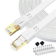 🐱 премиум кабель ethernet cat 8 30 футов | сверхбыстрый 40 гбит/с 26awg lan кабель | надежное производство наружной и внутренней среды | золото покрытый разъем rj45 | идеально подходит для ps4, игр, модема, роутера. логотип