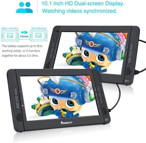 img 3 attached to 📀 NAVISKAUTO 10.5" Dual Screen Car DVD Player: Rechargeable, USB/SD Card Support, with Headphones